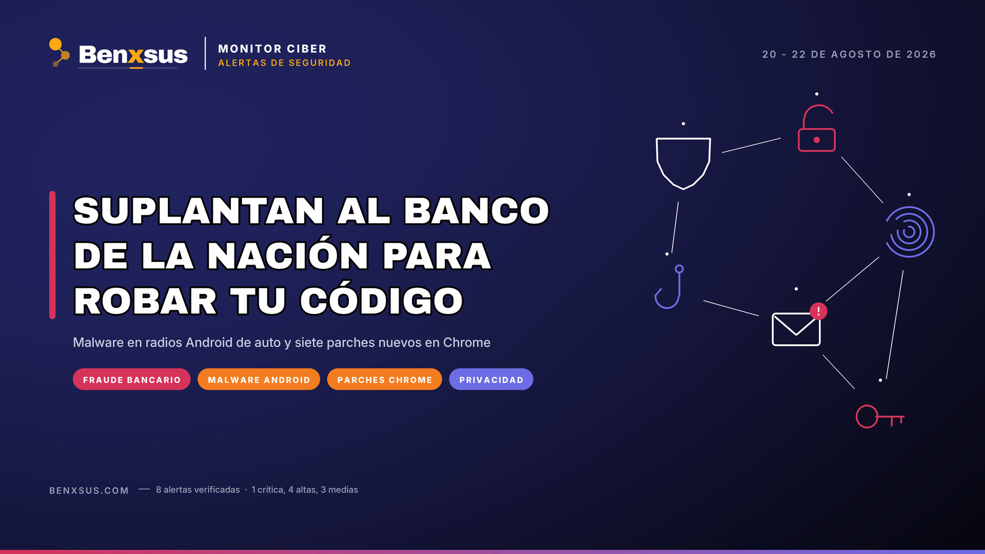 Suplantan al Banco de la Nación por teléfono, aparece malware en radios de auto y Chrome corrige siete fallas